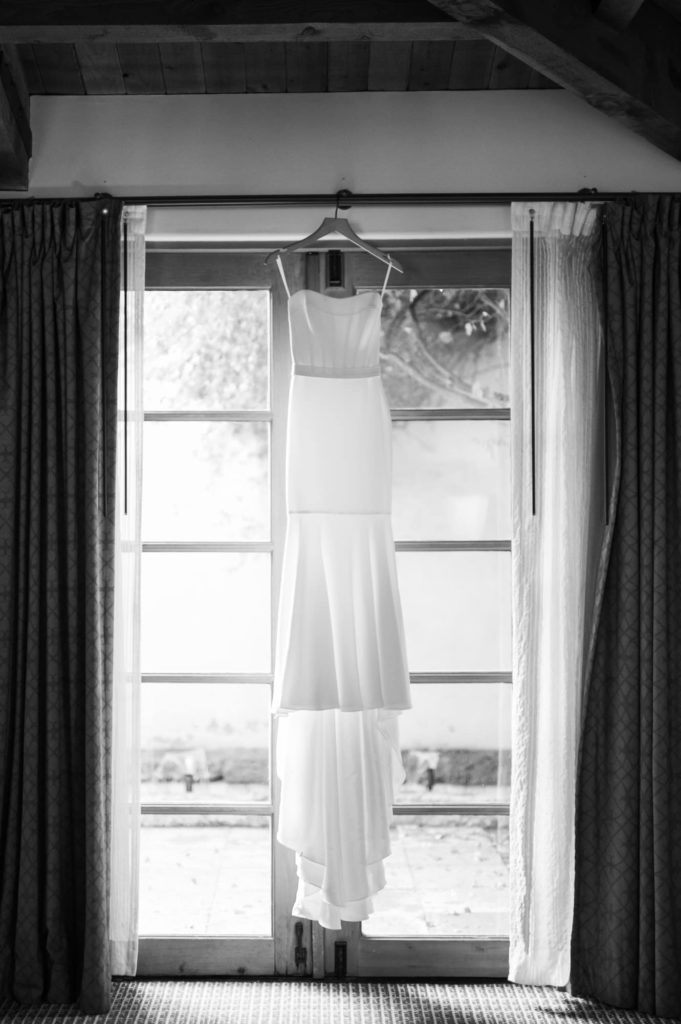 Dress hanging in the window at Royal Palms